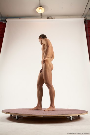 Nude Man White Standing poses - ALL Athletic Short Brown Standing poses - simple Multi angles poses Realistic