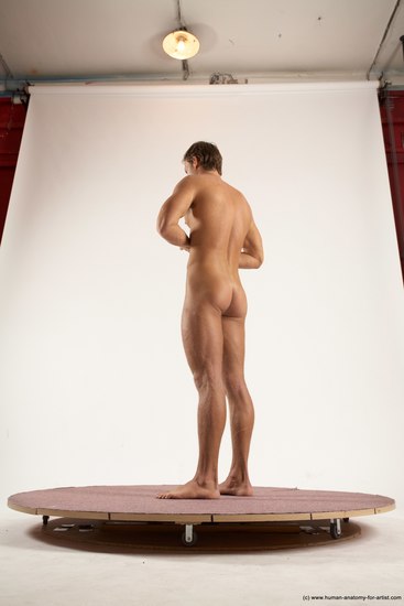 Nude Man White Standing poses - ALL Athletic Short Brown Standing poses - simple Multi angles poses Realistic