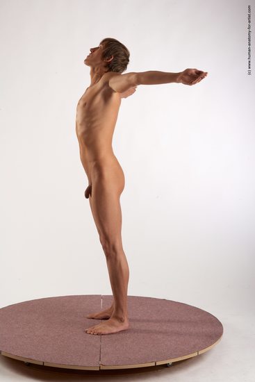 Nude Man White Standing poses - ALL Slim Short Brown Standing poses - simple Realistic