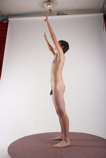 Nude Man White Standing poses - ALL Slim Short Brown Standing poses - simple Realistic