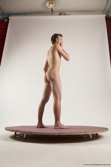 Nude Man White Standing poses - ALL Slim Short Brown Standing poses - simple Multi angles poses Realistic