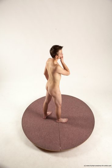 Nude Man White Standing poses - ALL Slim Short Brown Standing poses - simple Multi angles poses Realistic