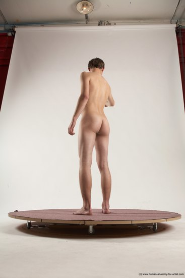 Nude Man White Standing poses - ALL Slim Short Brown Standing poses - simple Multi angles poses Realistic