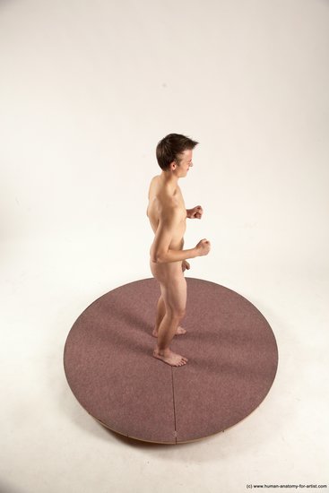 Nude Man White Standing poses - ALL Slim Short Brown Standing poses - simple Multi angles poses Realistic