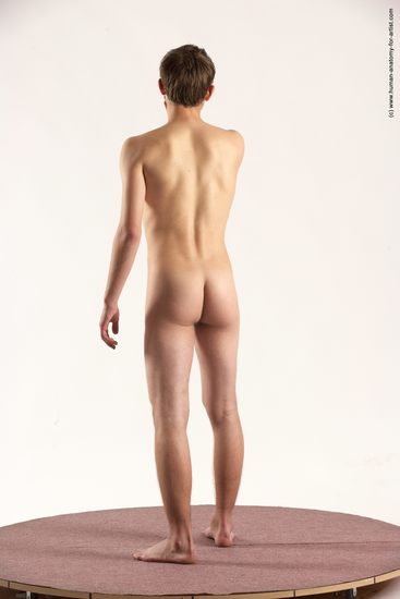 Nude Man White Standing poses - ALL Slim Short Brown Standing poses - simple Multi angles poses Realistic