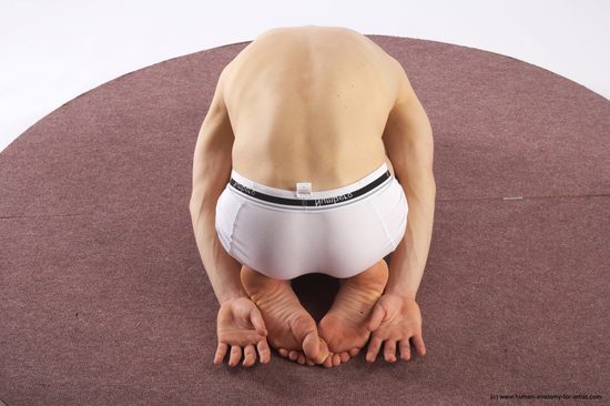 Underwear Man White Kneeling poses - ALL Athletic Short Brown Kneeling poses - on both knees Academic