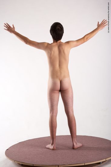 Nude Man White Standing poses - ALL Slim Short Brown Standing poses - simple Realistic