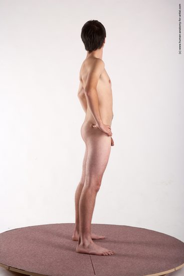 Nude Man White Standing poses - ALL Slim Short Brown Standing poses - simple Realistic