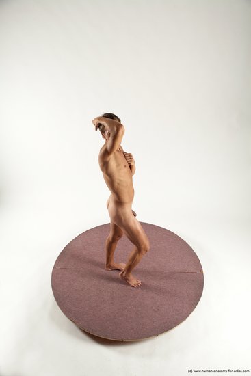 Nude Man White Standing poses - ALL Athletic Short Brown Standing poses - simple Multi angles poses Realistic