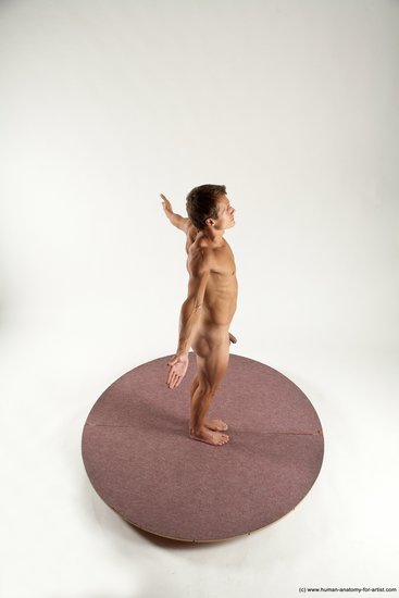 Nude Man White Standing poses - ALL Athletic Short Brown Standing poses - simple Multi angles poses Realistic