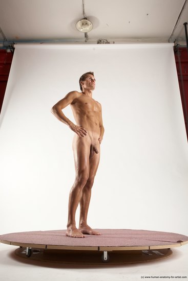 Nude Man White Standing poses - ALL Athletic Short Brown Standing poses - simple Multi angles poses Realistic