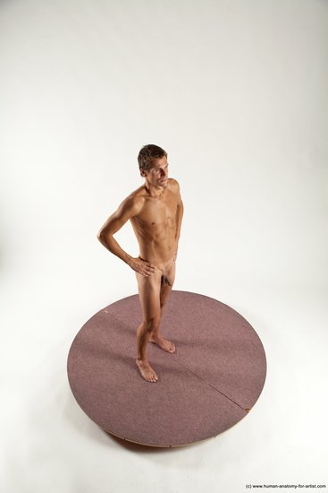 Nude Man White Standing poses - ALL Athletic Short Brown Standing poses - simple Multi angles poses Realistic