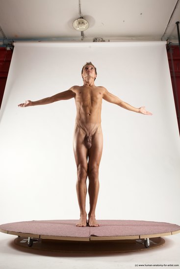 Nude Man White Standing poses - ALL Athletic Short Brown Standing poses - simple Multi angles poses Realistic