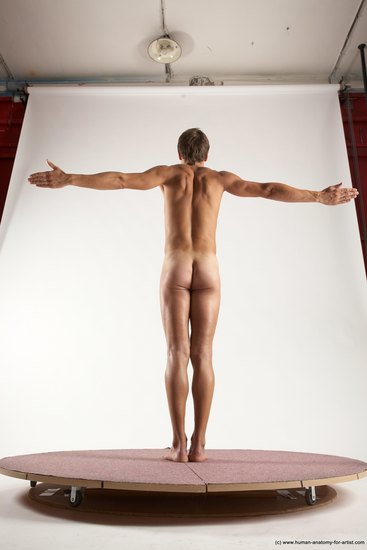 Nude Man White Standing poses - ALL Athletic Short Brown Standing poses - simple Multi angles poses Realistic