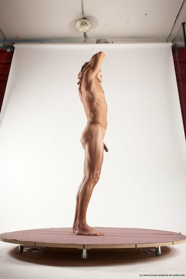 Nude Man White Standing poses - ALL Athletic Short Brown Standing poses - simple Multi angles poses Realistic