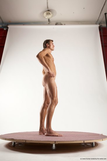 Nude Man White Standing poses - ALL Athletic Short Brown Standing poses - simple Multi angles poses Realistic