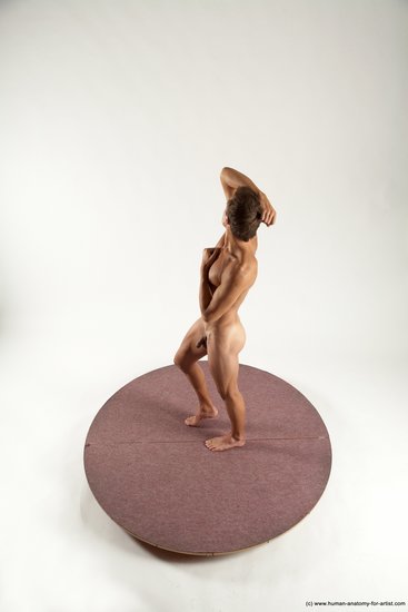 Nude Man White Standing poses - ALL Athletic Short Brown Standing poses - simple Multi angles poses Realistic