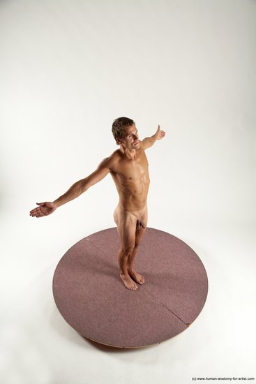 Nude Man White Standing poses - ALL Athletic Short Brown Standing poses - simple Multi angles poses Realistic