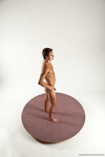 Nude Man White Standing poses - ALL Athletic Short Brown Standing poses - simple Multi angles poses Realistic