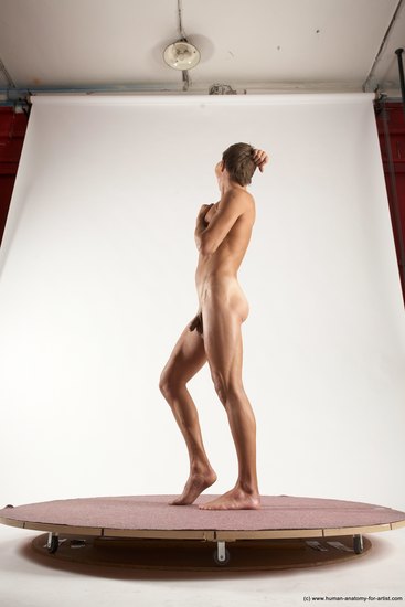 Nude Man White Standing poses - ALL Athletic Short Brown Standing poses - simple Multi angles poses Realistic