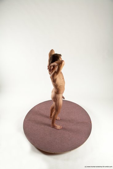 Nude Man White Standing poses - ALL Athletic Short Brown Standing poses - simple Multi angles poses Realistic