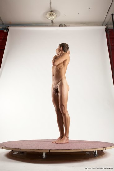 Nude Man White Standing poses - ALL Athletic Short Brown Standing poses - simple Multi angles poses Realistic