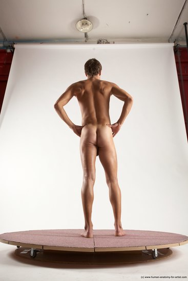 Nude Man White Standing poses - ALL Athletic Short Brown Standing poses - simple Multi angles poses Realistic