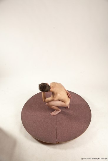 Nude Man White Sitting poses - simple Slim Short Brown Sitting poses - ALL Multi angles poses Realistic