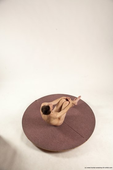 Nude Man White Sitting poses - simple Slim Short Brown Sitting poses - ALL Multi angles poses Realistic