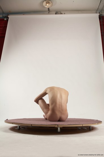 Nude Man White Sitting poses - simple Slim Short Brown Sitting poses - ALL Multi angles poses Realistic