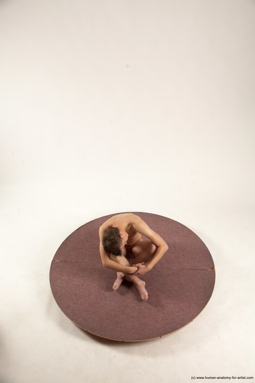 Nude Man White Sitting poses - simple Slim Short Brown Sitting poses - ALL Multi angles poses Realistic