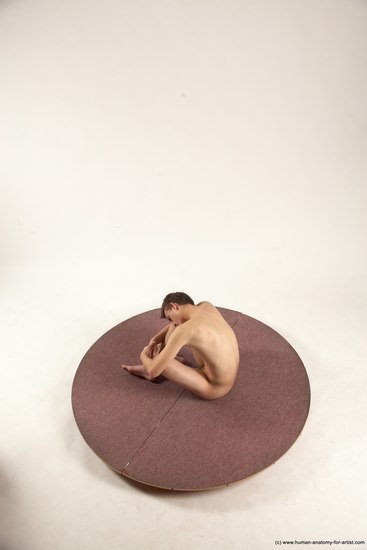 Nude Man White Sitting poses - simple Slim Short Brown Sitting poses - ALL Multi angles poses Realistic