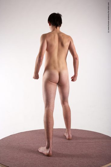 Nude Man White Standing poses - ALL Slim Short Brown Standing poses - simple Realistic