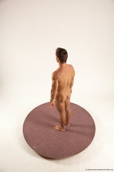 Nude Man White Standing poses - ALL Athletic Short Brown Standing poses - simple Multi angles poses Realistic