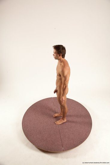 Nude Man White Standing poses - ALL Athletic Short Brown Standing poses - simple Multi angles poses Realistic