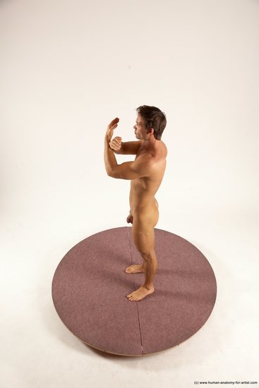 Nude Man White Standing poses - ALL Athletic Short Brown Standing poses - simple Multi angles poses Realistic