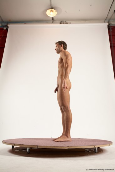 Nude Man White Standing poses - ALL Athletic Short Brown Standing poses - simple Multi angles poses Realistic