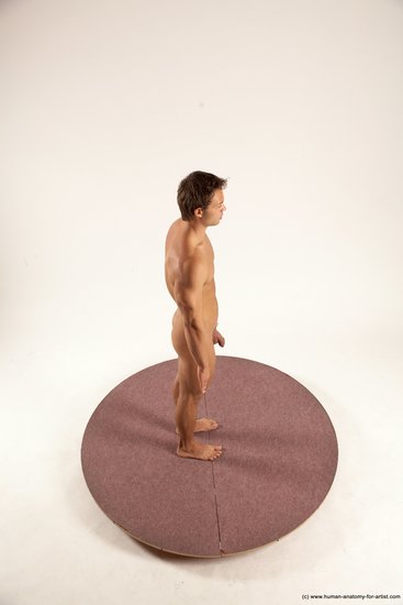 Nude Man White Standing poses - ALL Athletic Short Brown Standing poses - simple Multi angles poses Realistic