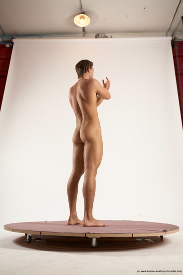 Nude Man White Standing poses - ALL Athletic Short Brown Standing poses - simple Multi angles poses Realistic