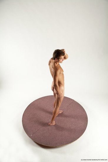 Nude Man White Standing poses - ALL Athletic Short Brown Standing poses - simple Multi angles poses Realistic