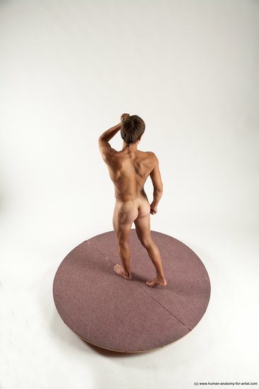 Nude Man White Standing poses - ALL Athletic Short Brown Standing poses - simple Multi angles poses Realistic