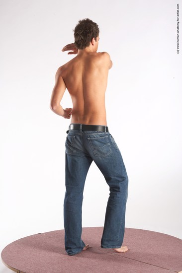 Casual Man White Standing poses - ALL Slim Short Brown Standing poses - simple Academic