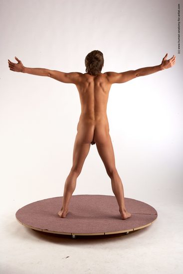 Nude Man White Standing poses - ALL Slim Short Brown Standing poses - simple Realistic