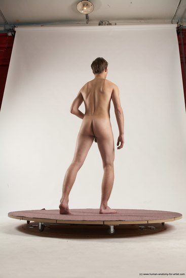 Nude Man White Standing poses - ALL Slim Short Brown Standing poses - simple Multi angles poses Realistic