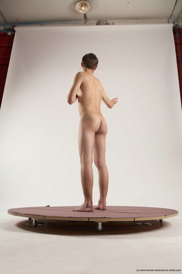 Nude Man White Standing poses - ALL Slim Short Brown Standing poses - simple Multi angles poses Realistic