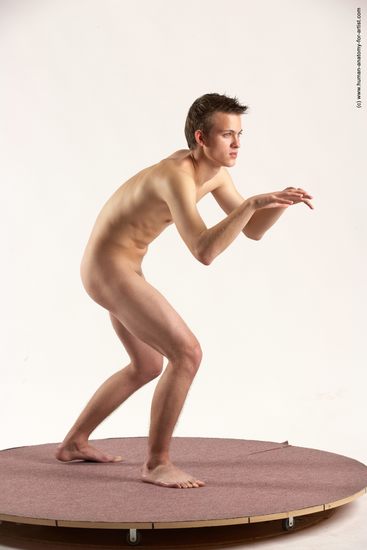 Nude Man White Standing poses - ALL Slim Short Brown Standing poses - simple Multi angles poses Realistic