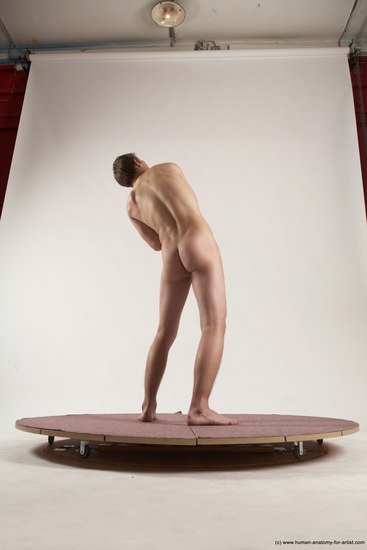 Nude Man White Standing poses - ALL Slim Short Brown Standing poses - simple Multi angles poses Realistic