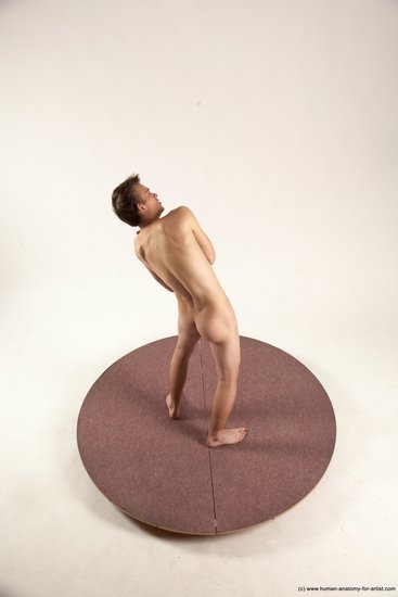 Nude Man White Standing poses - ALL Slim Short Brown Standing poses - simple Multi angles poses Realistic