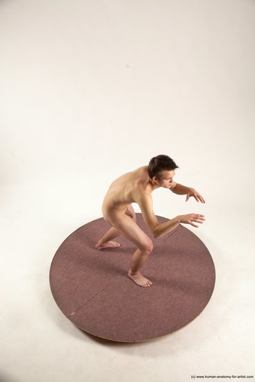 Nude Man White Standing poses - ALL Slim Short Brown Standing poses - simple Multi angles poses Realistic