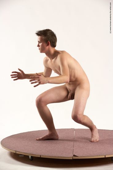 Nude Man White Standing poses - ALL Slim Short Brown Standing poses - simple Multi angles poses Realistic